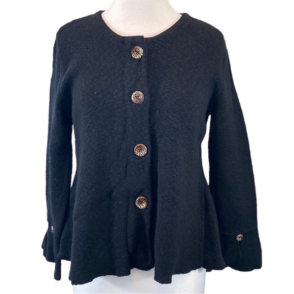 Willow Heavy Black Knit Cardigan - Picture 1 of 11